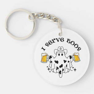 I serve Boos! Bartender spooky  Key Ring
