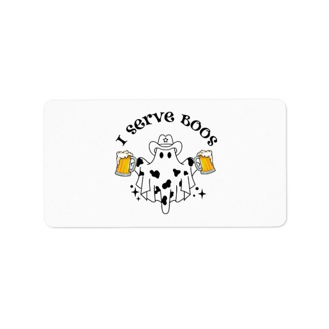 I serve Boos! Bartender spooky  Label (Front)