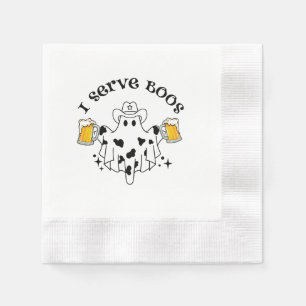 I serve Boos! Bartender spooky Napkin