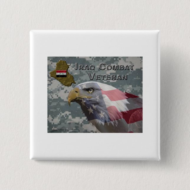 I Served - Irag Combat Veteran 15 Cm Square Badge (Front)