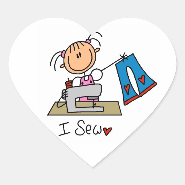 I Sew Heart Sticker (Front)