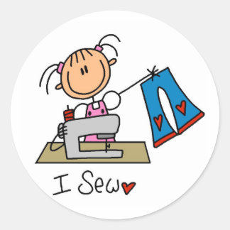 I Sew T-shirts and Gifts Classic Round Sticker