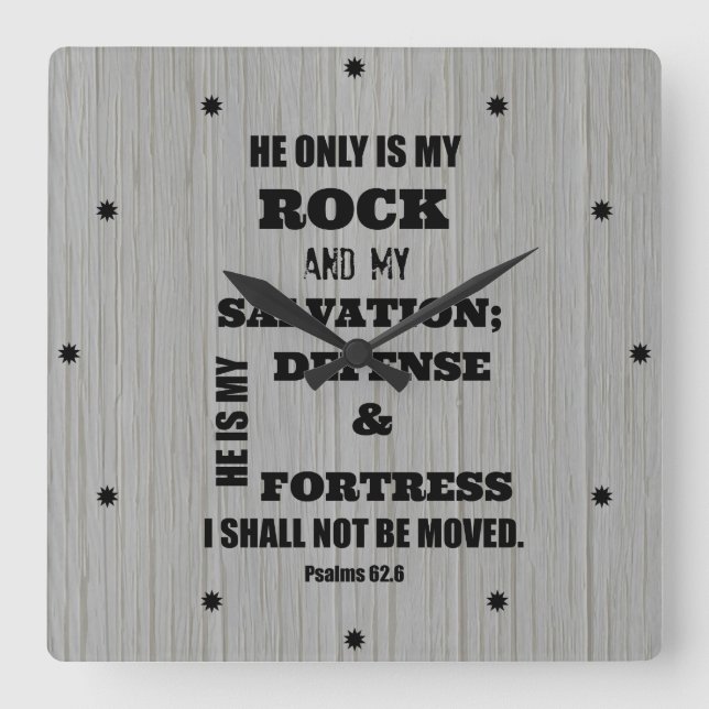 I shall not be Moved Bible Verse Square Wall Clock (Front)