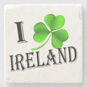 I Shamrock Ireland bk coastercn Stone Coaster