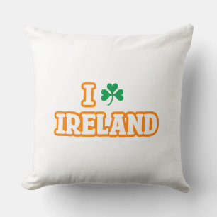"I [SHAMROCK] IRELAND" Throw Pillow