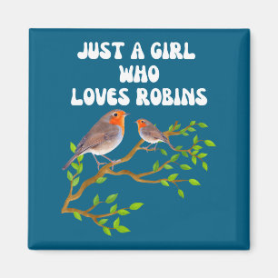 I Shirt Robins Bird Lover Colourful Present Magnet