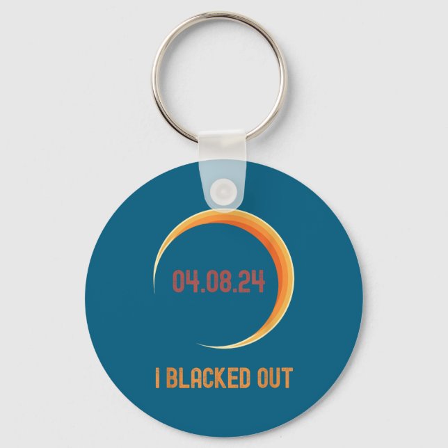 I Shirt Total Solar Eclipse Blacked Out Key Ring (Front)