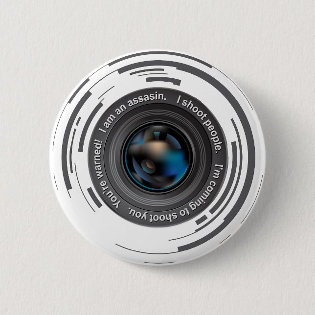 I shoot people 6 cm round badge (Front)