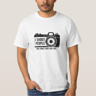 I shoot people design Black T-shirt