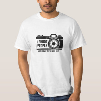 I shoot people design Black T-shirt 