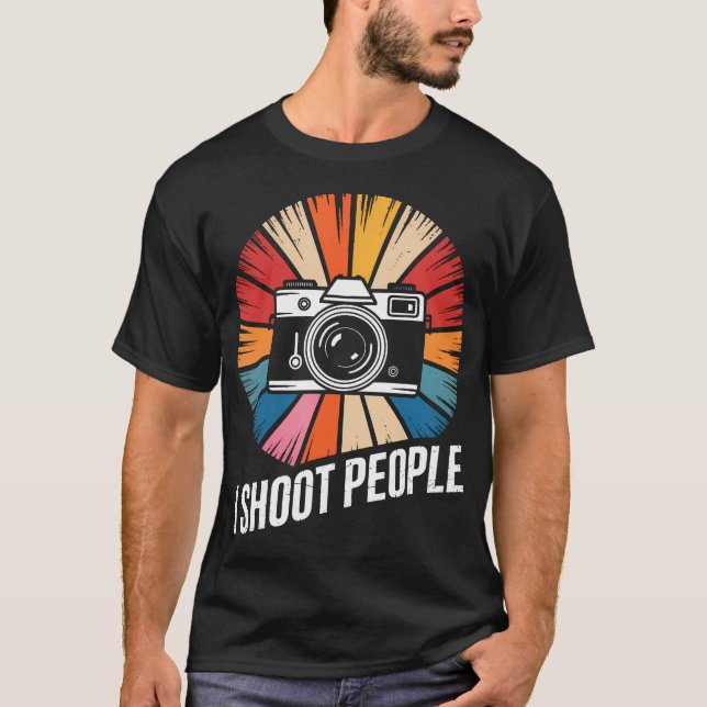 I Shoot People Funny Camera Photography Retro Wome T-Shirt (Front)