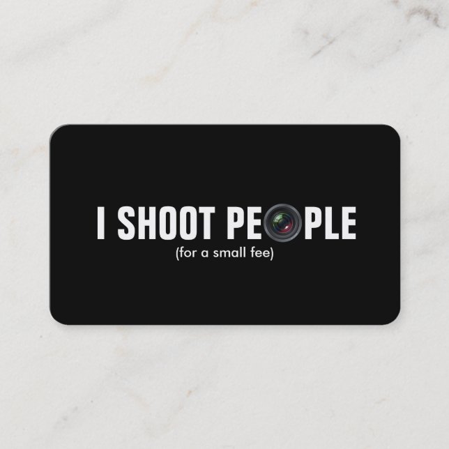 I shoot people - Metallic Paper (photography) Business Card (Front)