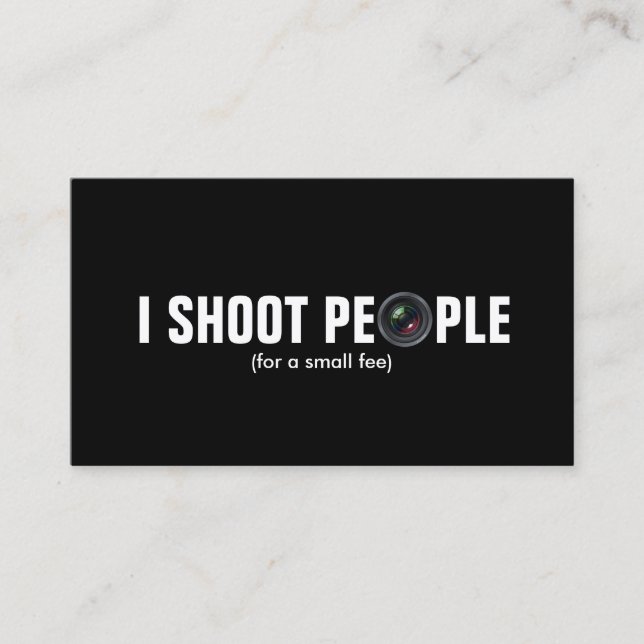 I shoot people - Metallic Paper (photography) Business Card (Front)