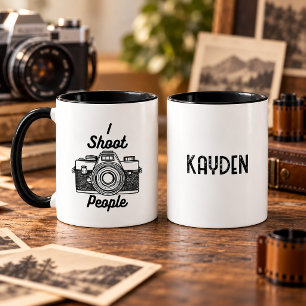 I Shoot People Photographer Vintage Camera Mug