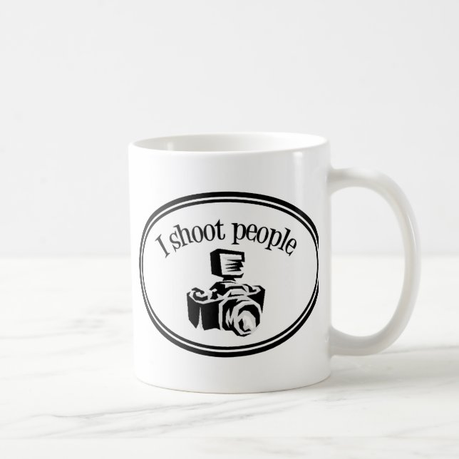 I Shoot People Retro Photographer's Camera B&W Coffee Mug (Right)