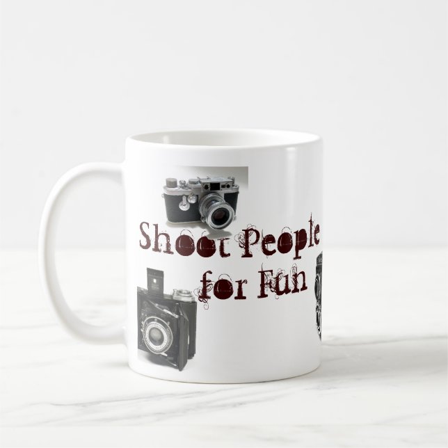 I shoot ppl for fun camera pun coffee mug (Left)