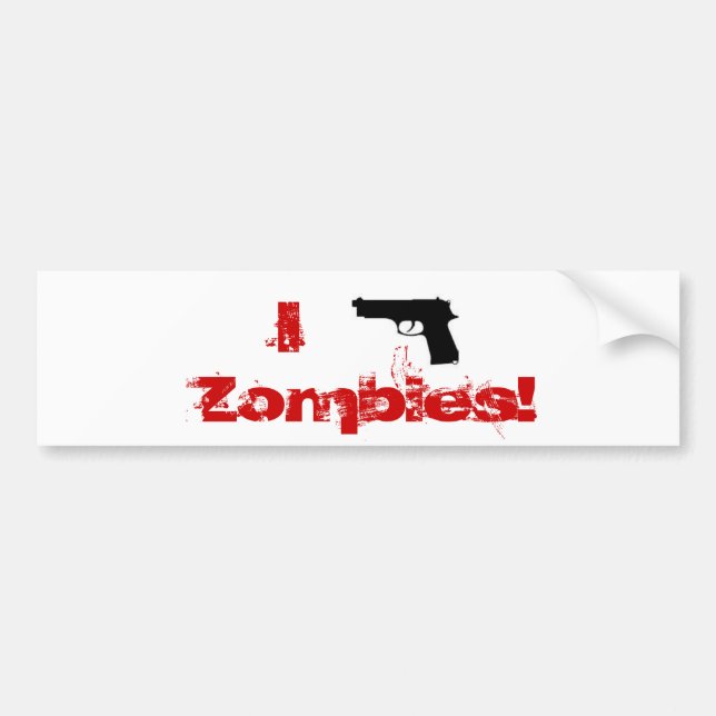 I shoot zombies bumper sticker (Front)