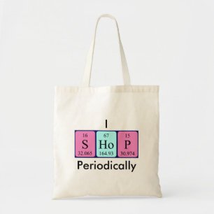 I Shop periodically periodic table word tote bag
