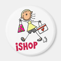 I SHOP Stick Figure T-Shirts & Gifts