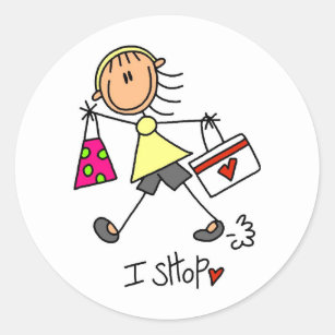 I Shop Tshirts and Gifts Classic Round Sticker