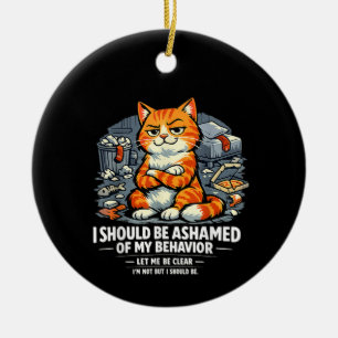 I Should Be Ashamed of My Behaviour Funny Quote Ceramic Ornament