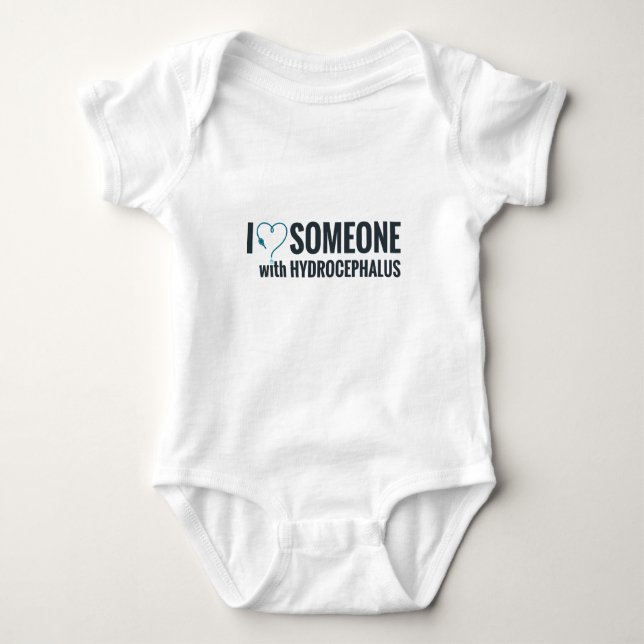 I Shunt Heart Someone with Hydrocephalus Baby Bodysuit (Front)