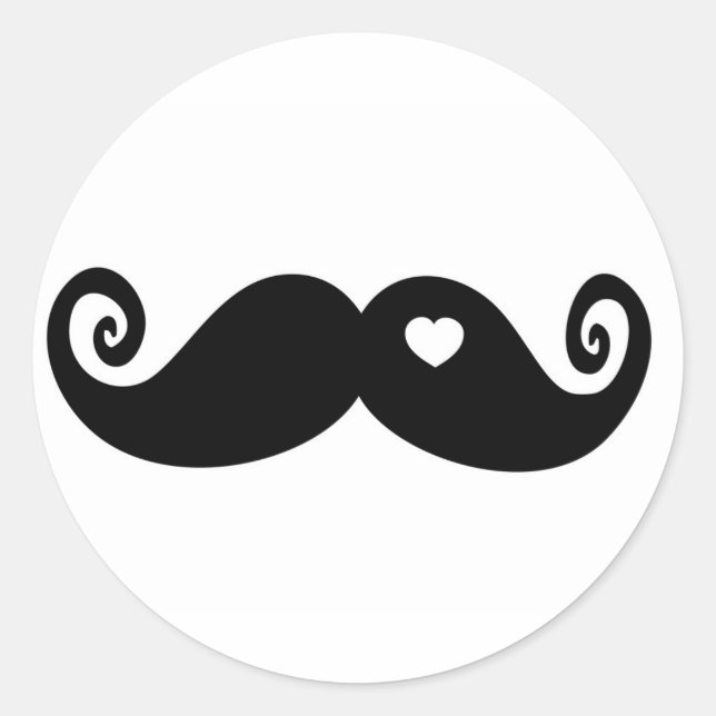 I simply love Moustache Classic Round Sticker (Front)
