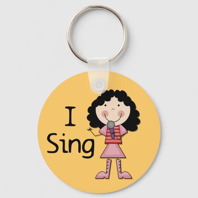 I Sing Female Tshirts and Gifts Key Ring (Front)
