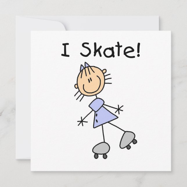 I Skate - Girl Roller Skater (Front)