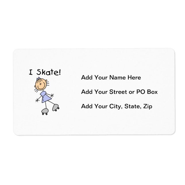 I Skate - Girl Roller Skater (Front)