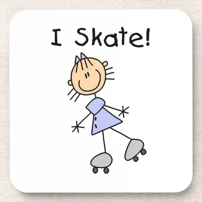 I Skate - Girl Roller Skater Coaster (Front)