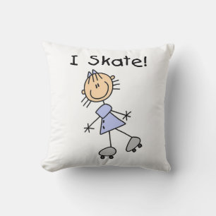 I Skate - Girl Roller Skater Cushion