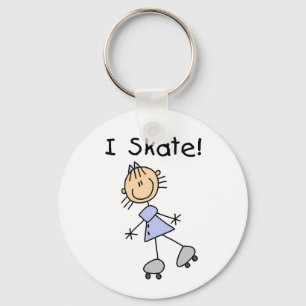 I Skate - Girl Roller Skater Key Ring
