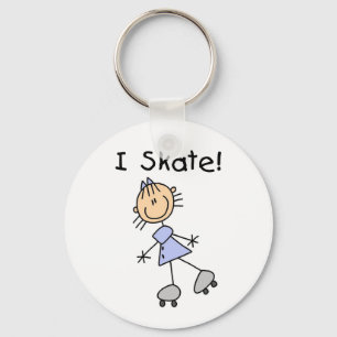 I Skate Girl Roller Skater Key Ring