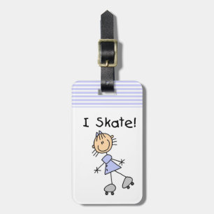 I Skate - Girl Roller Skater Luggage Tag