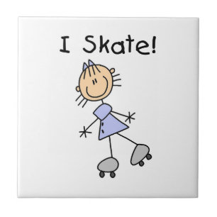 I Skate - Girl Roller Skater Tile