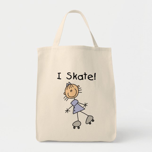 I Skate Girl Roller Skater Tote Bag (Front)