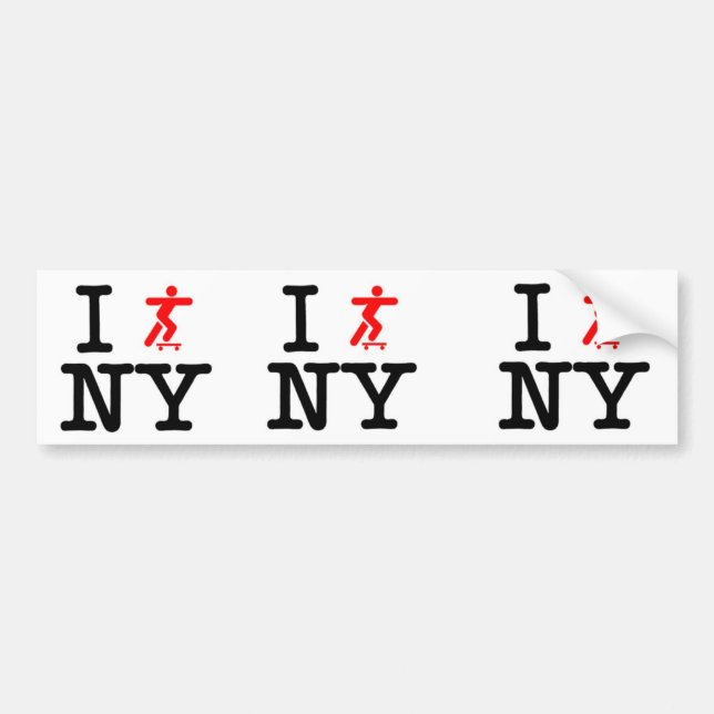 I Skate New York Value Bumper Sticker (Front)