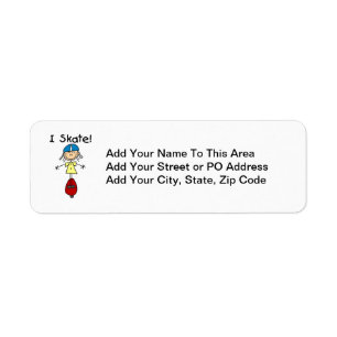 I Skate Skateboarding Girl Return Address Label