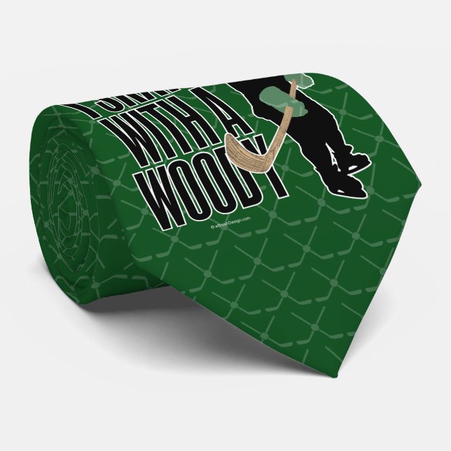 I Skate With A Woody (Hockey) Neck Tie (Rolled)