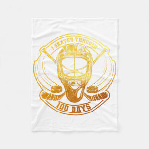 I Skated Through 100 Days 100th Day Of School Ice Fleece Blanket