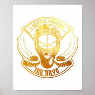 I Skated Through 100 Days 100th Day Of School Ice Poster