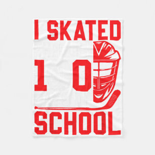 I Skated Through 100 Days Of School Ice Hockey 100 Fleece Blanket