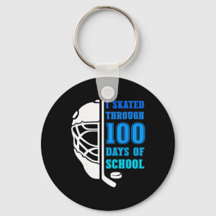 I Skated Through 100 Days Of School Ice Hockey Boy Key Ring