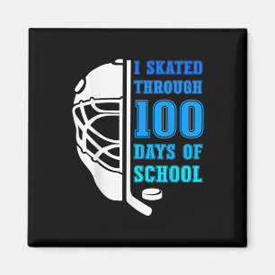 I Skated Through 100 Days Of School Ice Hockey Boy Magnet