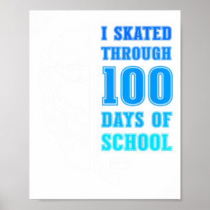 I Skated Through 100 Days Of School Ice Hockey Boy Poster