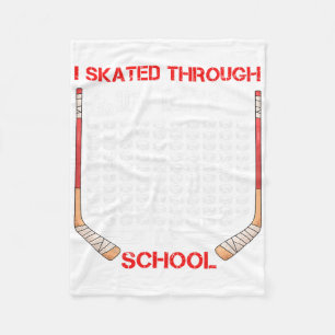 I Skated Through 100 Days Of School Ice Hockey Fan Fleece Blanket