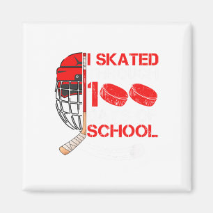 I Skated Through 100 Days Of School Ice Hockey Fan Magnet