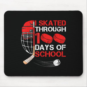 I Skated Through 100 Days Of School Ice Hockey Fan Mouse Pad