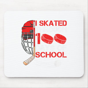 I Skated Through 100 Days Of School Ice Hockey Fan Mouse Pad